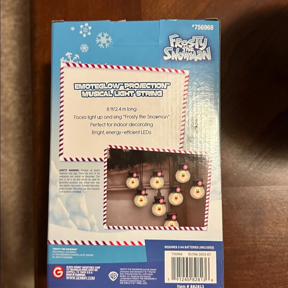 Emoteglow Projection Musical Light String Frosty the snowman